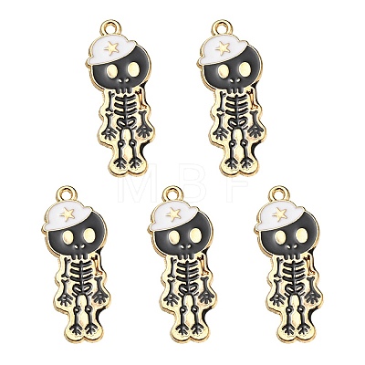 5Pcs Alloy Enamel Pendants ENAM-YW0001-49B-1