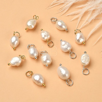 12Pcs 2 Colors Grade B Natural Cultured Freshwater Pearl Charms FIND-YW0004-29-1