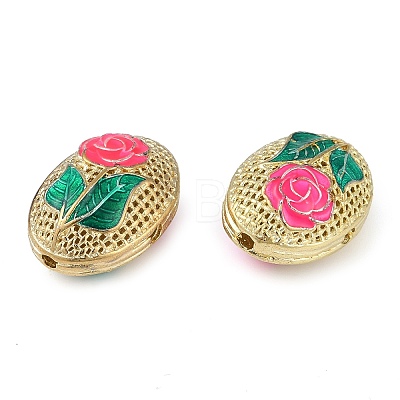 Rack Plating Brass Enamel Beads KK-P276-26C-07G-1