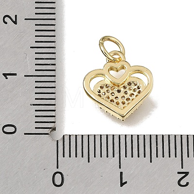 Brass Micro Pave Clear Cubic Zirconia Charms CU-L001-19G-02-1