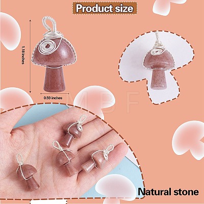 Natural Strawberry Quartz  Pendants PALLOY-SW0004-02-1