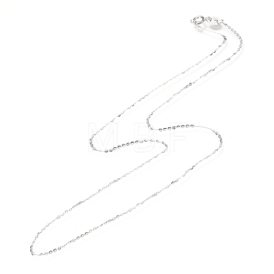Rhodium Plated 925 Sterling Silver Cable Chain Necklaces NJEW-N0048-46-16-1