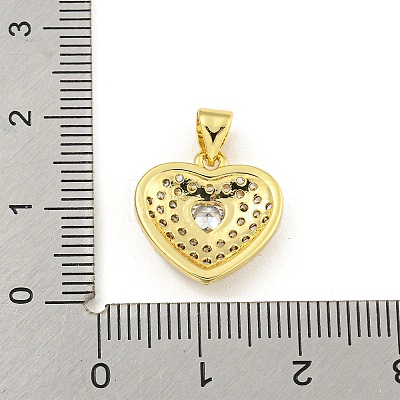 Heart Rack Plating Brass Micro Pave Cubic Zirconia Charms KK-Z053-17G-04-1