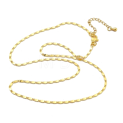 Brass Oval Link Chain Necklaces for Women NJEW-D302-26G-1