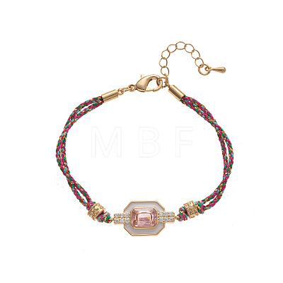 Brass Pave Cubic Zirconia Link Bracelets FS-WG0CA3D-03-1