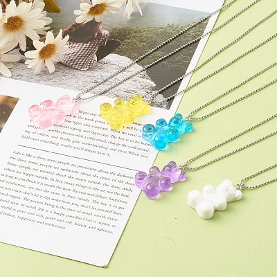 304 Stainless Steel Ball Chain Necklaces NJEW-JN03565-1