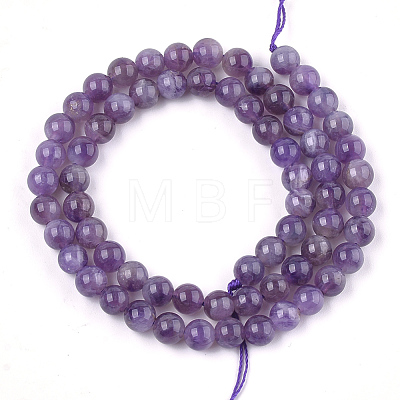 Natural Amethyst Beads Strands X-G-S333-6mm-020-1