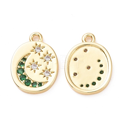Eco-friendly Brass Micro Pave Cubic Zirconia Charms KK-D079-21G-1
