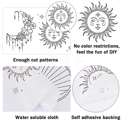 CRASPIRE 2 Sets 2 Style PVA & Cloth Water-soluble Embroidery Aid Drawing Sketch DIY-CP0009-92B-1