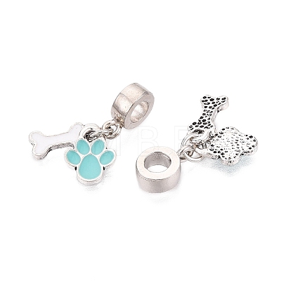 Alloy Enamel European Dangle Charms FIND-Q121-01C-P-1