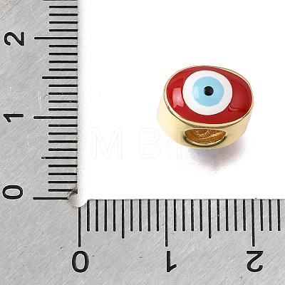 Bras Enamel European Beads KK-C263-21G-1