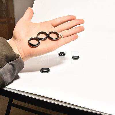 Dyed & Heated Black Agate Finger Rings IK0879-3-1