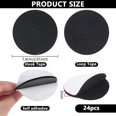 24Pcs Self-adhesive Nylon with PP Hook and Loop Tapes DIY-FG0010-22-1