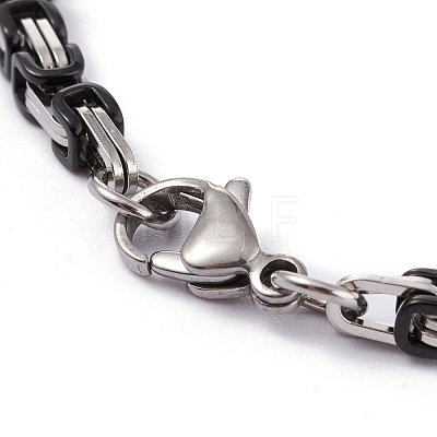 Vacuum Plating 304 Stainless Steel Byzantine Chain Bracelets BJEW-I295-02A-EBP-1
