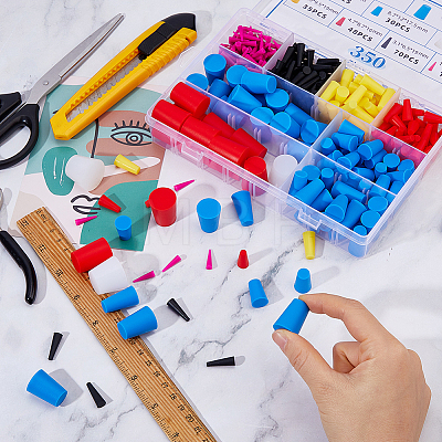 350Pcs Silicone Plugs AJEW-WH0752-326B-1