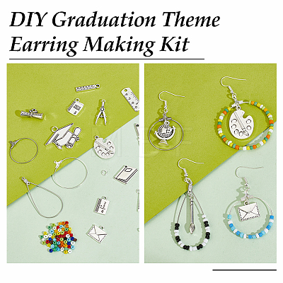   DIY Graduation Theme Earring Making Kit DIY-PH0017-72-1