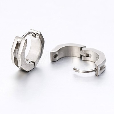 Fashionista Must-Have Unisex 304 Stainless Steel Huggie Hoop Earrings EJEW-G138-103P-1
