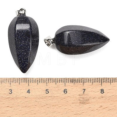 Synthetic Blue Goldstone Pendants GG-K002-16N-1