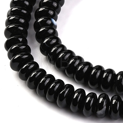 Natural Black Agate(Dyed & Heated) Beads Strands G-G177-F01-01-1