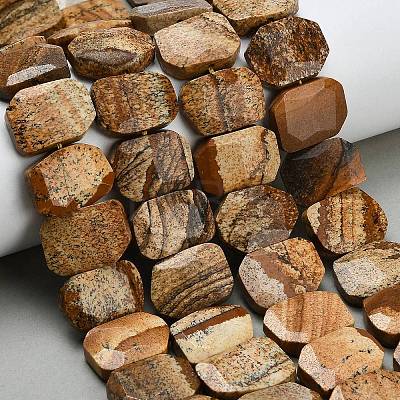 Natural Picture Jasper Beads Strands G-C285-A11-01-1