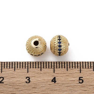 Brass Micro Pave Cubic Zirconia Beads KK-C071-08G-02-1