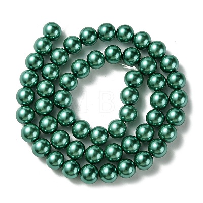 Eco-Friendly Dyed Glass Pearl Round Bead Strands X-HY-A002-8mm-RB118-1