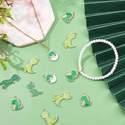  50Pcs 5 Style Alloy Enamel Pendants ENAM-NB0001-78-RS-1