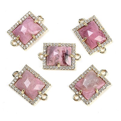 Natural Rhodonite Faceted Rectangle Links G-I375-07G-05-1