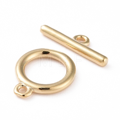 Eco-friendly Brass Toggle Clasps KK-D082-14G-1