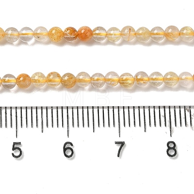 Natural Gold Rutilated Quartz Beads Strands G-B090-A30-03-1