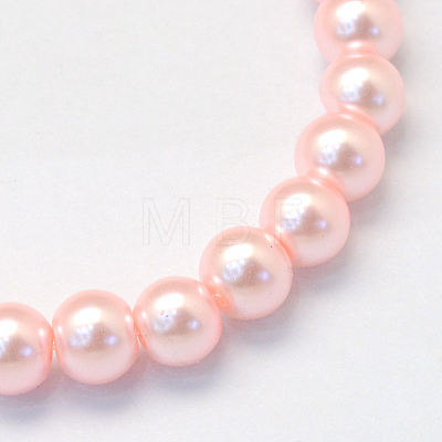 Baking Painted Pearlized Glass Pearl Round Bead Strands HY-Q330-8mm-70-1