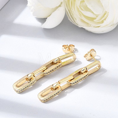 Brass Micro Pave Cubic Zirconia Stud Earrings KK-CBA5B62-02G-1