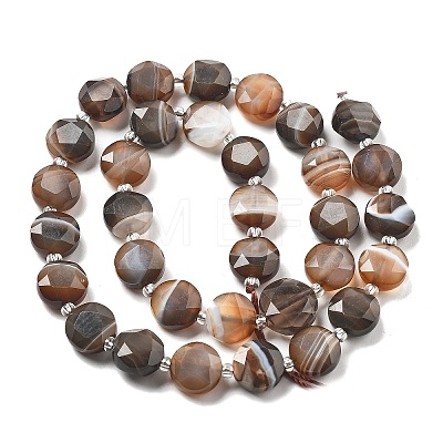 Dyed & Heated Natural Banded Agate Beads Strands G-C116-A83-01-1