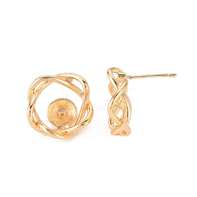 Brass Stud Earrings Findings KK-T062-125G-NF-1