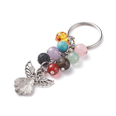 Mixed Gemstone Beads Keychain KEYC-AL00001-1