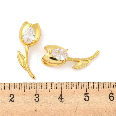 Real 18K Gold Plated Rack Plating Brass Micro Pave Cubic Zirconia Pendants KK-R153-13B-G-1