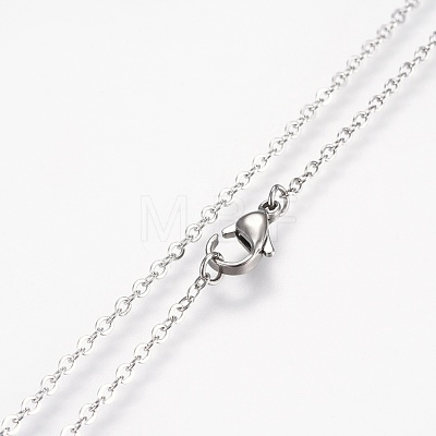 Brass Real Platinum Plated Cable Chains Pendant Necklaces NJEW-JN02259-05-1