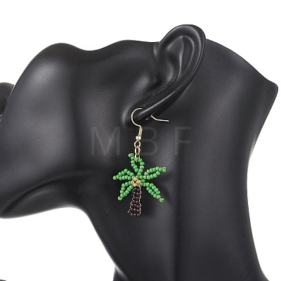 Glass Seed Beads Dangle Earrings EJEW-MZ00693-1