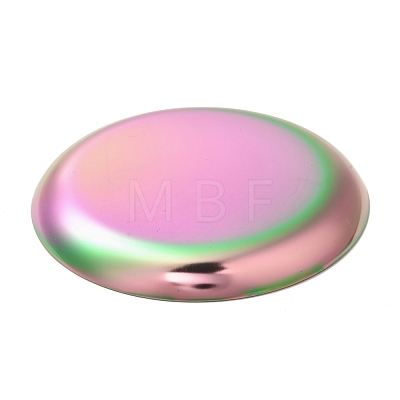 Flat Round 430 Stainless Steel Jewelry Display Plate STAS-P289-01MC-1