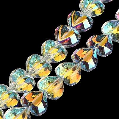 Electroplate Transparent Glass Beads Strands X-EGLA-B012-AB01-1