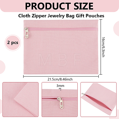 Cloth Zipper Jewelry Bag Gift Pouches ABAG-WH0040-53A-1