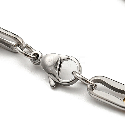 Two Tone 304 Stainless Steel Oval Link Chain Bracelet BJEW-B078-04GP-1