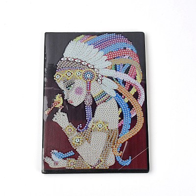 Rectangle DIY Women Pattern Diamond Painting Imitation Leather NoteBook DIY-WH0257-19-1