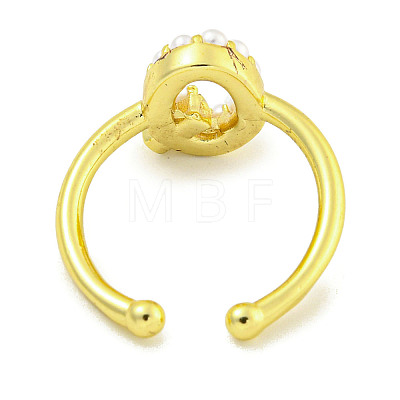 Rack Plating Brass Open Cuff Rings for Women RJEW-F162-01G-Q-1