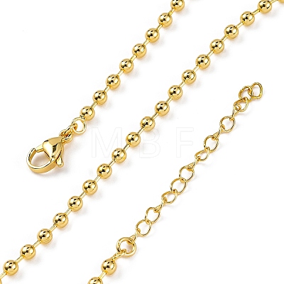 Rack Plating Brass Ball Chain Necklaces for Women NJEW-A035-03G-1