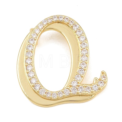 Brass Micro Pave Clear Cubic Zirconia Pendants CU-CBA8481-01G-Q-1