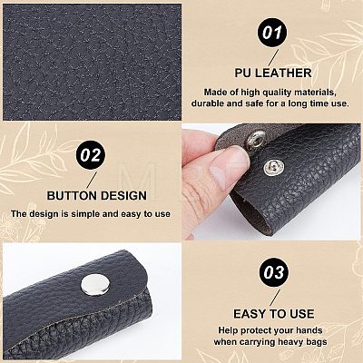 PU Leather Luggage Handle Wrap Covers FIND-WH0013-43B-1