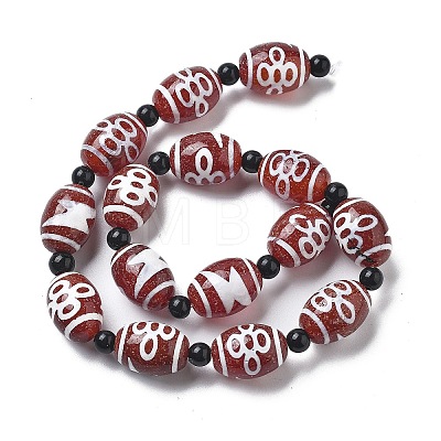 Tibetan Style dZi Beads Strands G-NH0037-C02-01-1