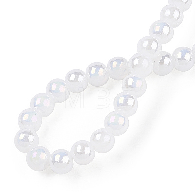 Electroplate Imitation Jade Glass Beads Strands LS-GLAA-T032-J10mm-AB01-1