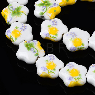 Handmade Porcelain Ceramic Beads Strands PORC-S502-034C-1